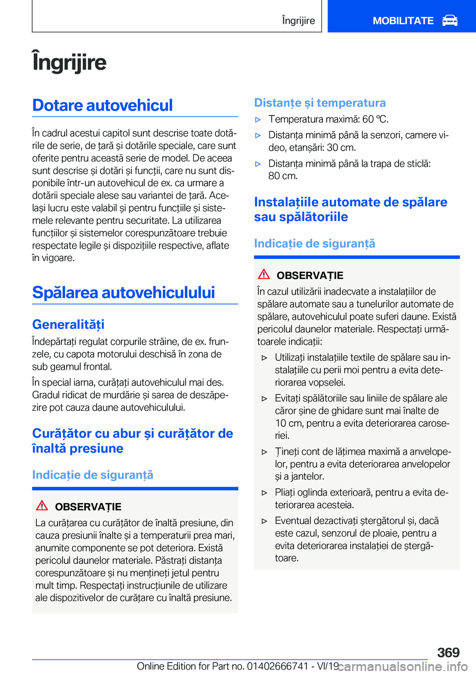 BMW M5 2020  Ghiduri De Utilizare (in Romanian) �
