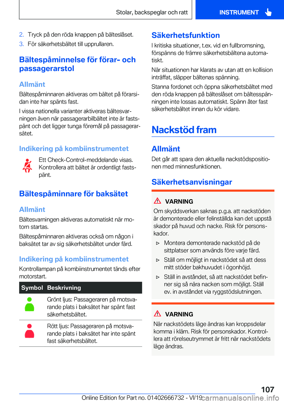 BMW M5 2020  InstruktionsbÖcker (in Swedish) �2�.�T�r�y�c�k��p�å��d�e�n��r�