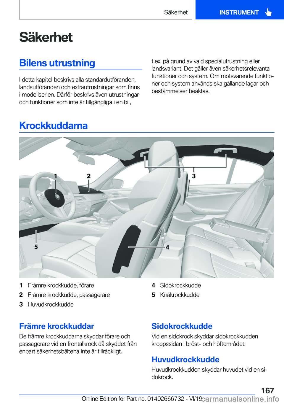 BMW M5 2020  InstruktionsbÖcker (in Swedish) �S�ä�k�e�r�h�e�t�B�i�l�e�n�s��u�t�r�u�s�t�n�i�n�g
�I��d�e�t�t�a��k�a�p�i�t�e�l��b�e�s�k�r�i�v�s��a�l�l�a��s�t�a�n�d�a�r�d�u�t�f�