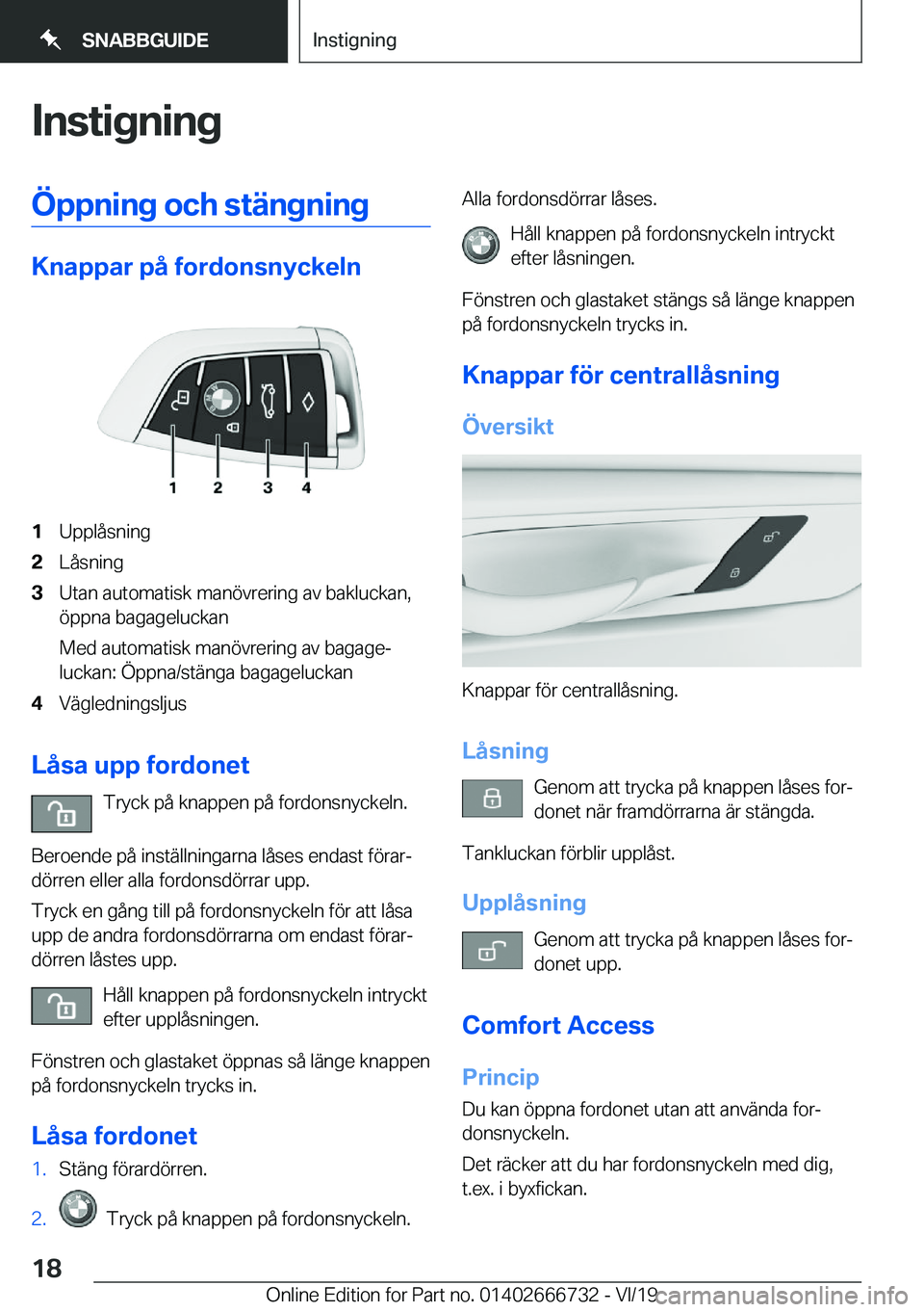 BMW M5 2020  InstruktionsbÖcker (in Swedish) �I�n�s�t�i�g�n�i�n�g�