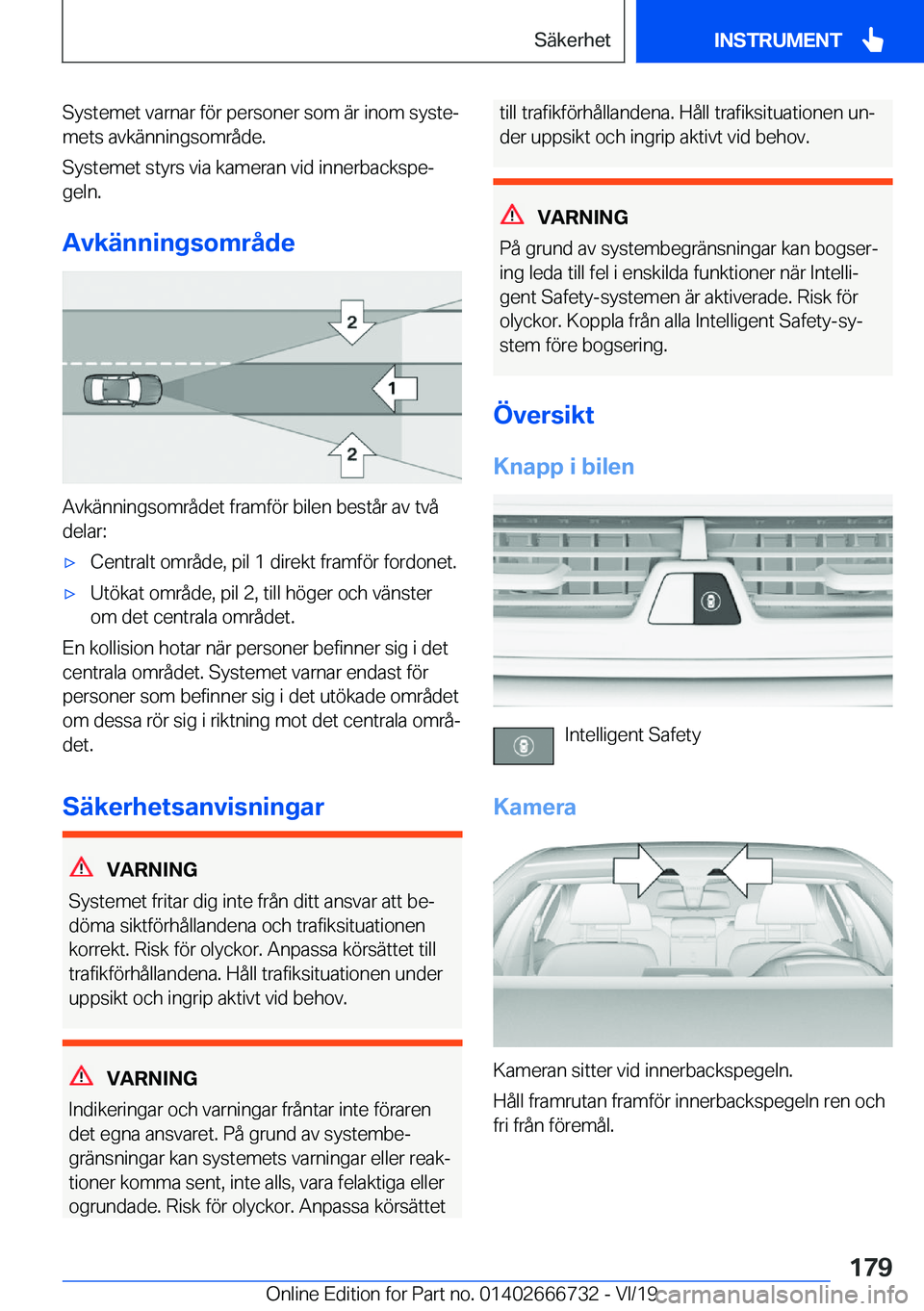 BMW M5 2020  InstruktionsbÖcker (in Swedish) �S�y�s�t�e�m�e�t��v�a�r�n�a�r��f�