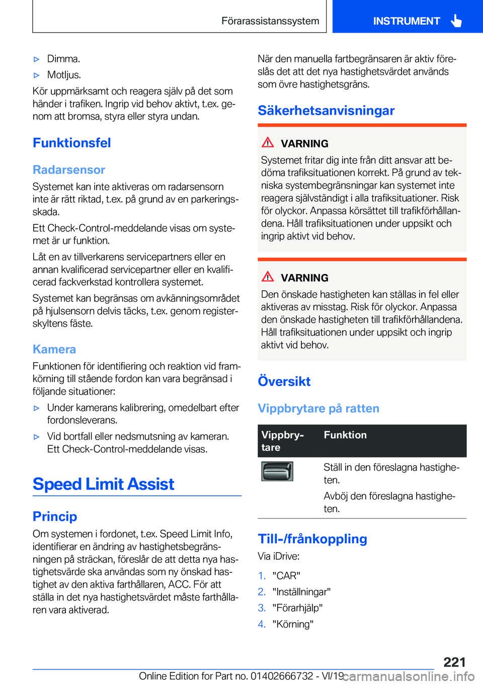 BMW M5 2020  InstruktionsbÖcker (in Swedish) 'x�D�i�m�m�a�.'x�M�o�t�l�j�u�s�.
�K�