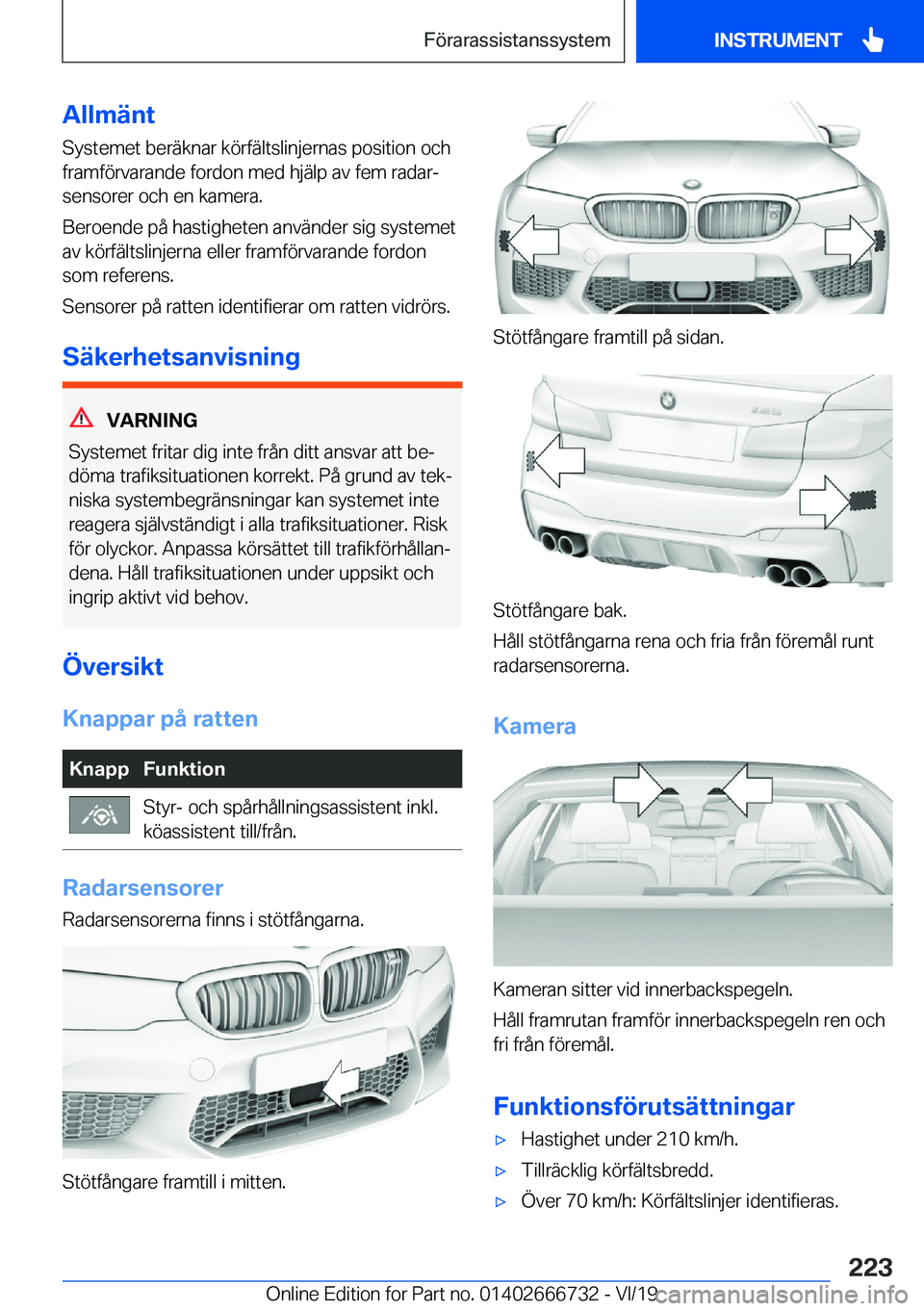 BMW M5 2020  InstruktionsbÖcker (in Swedish) �A�l�l�m�ä�n�t
�S�y�s�t�e�m�e�t��b�e�r�ä�k�n�a�r��k�
