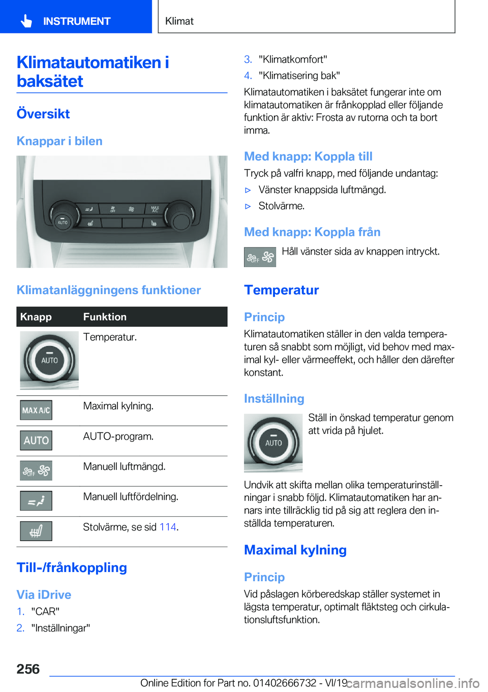 BMW M5 2020  InstruktionsbÖcker (in Swedish) �K�l�i�m�a�t�a�u�t�o�m�a�t�i�k�e�n��i�b�a�k�s�ä�t�e�t
�