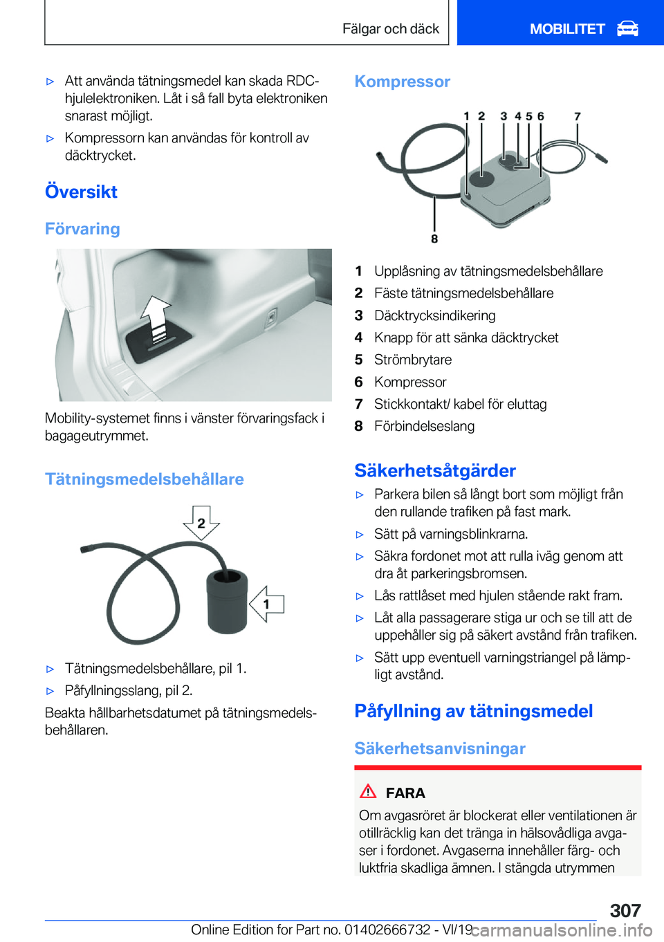 BMW M5 2020  InstruktionsbÖcker (in Swedish) 'x�A�t�t��a�n�v�ä�n�d�a��t�ä�t�n�i�n�g�s�m�e�d�e�l��k�a�n��s�k�a�d�a��R�D�C�-
�h�j�u�l�e�l�e�k�t�r�o�n�i�k�e�n�.��L�å�t��i��s�å��f�a�l�l��b�y�t�a��e�l�e�k�t�r�o�n�i�k�e�n �s�n�a�r�a