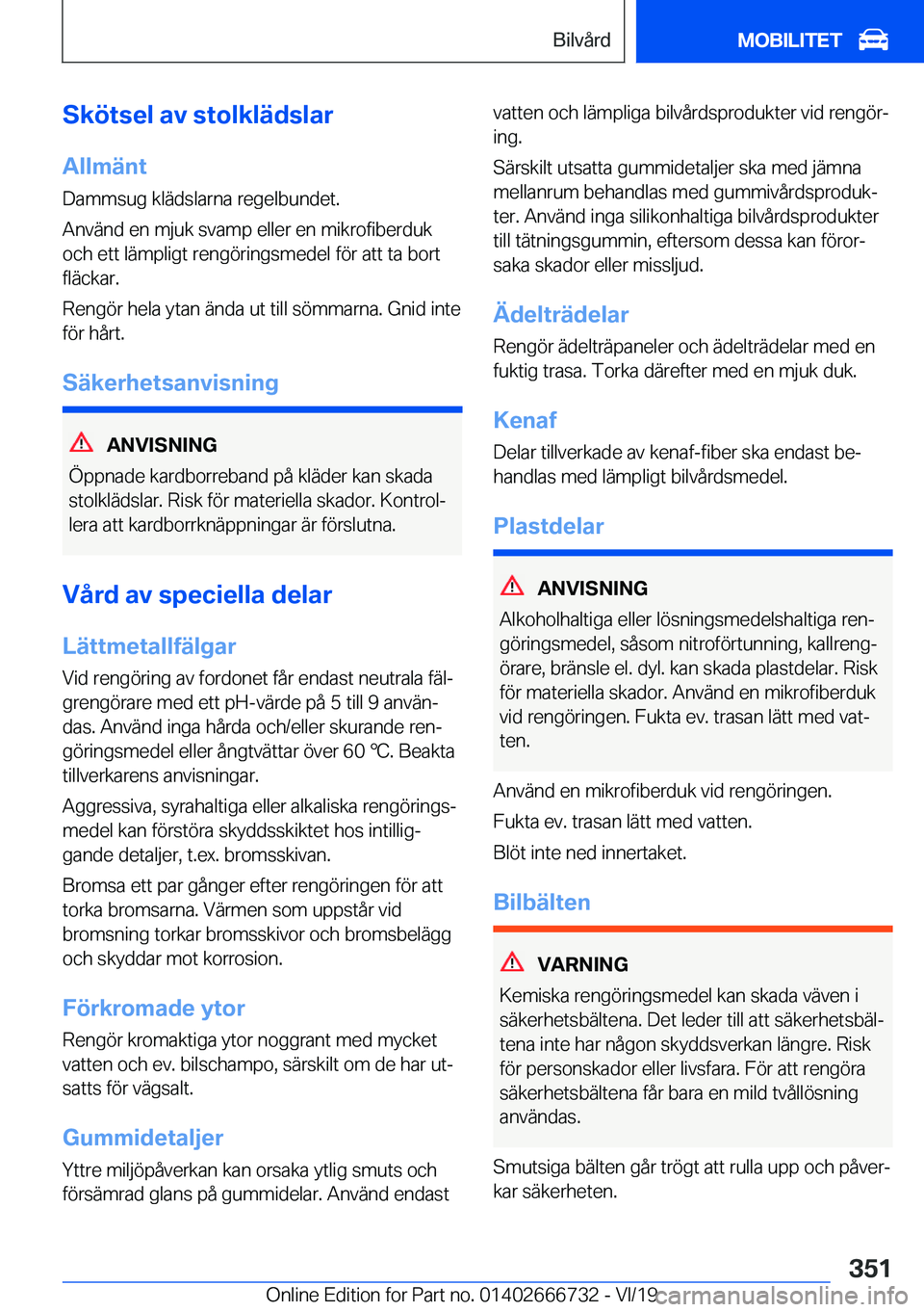 BMW M5 2020  InstruktionsbÖcker (in Swedish) �S�k�