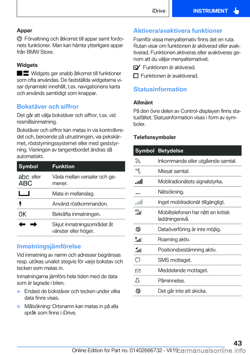 BMW M5 2020  InstruktionsbÖcker (in Swedish) �A�p�p�a�r
���F�