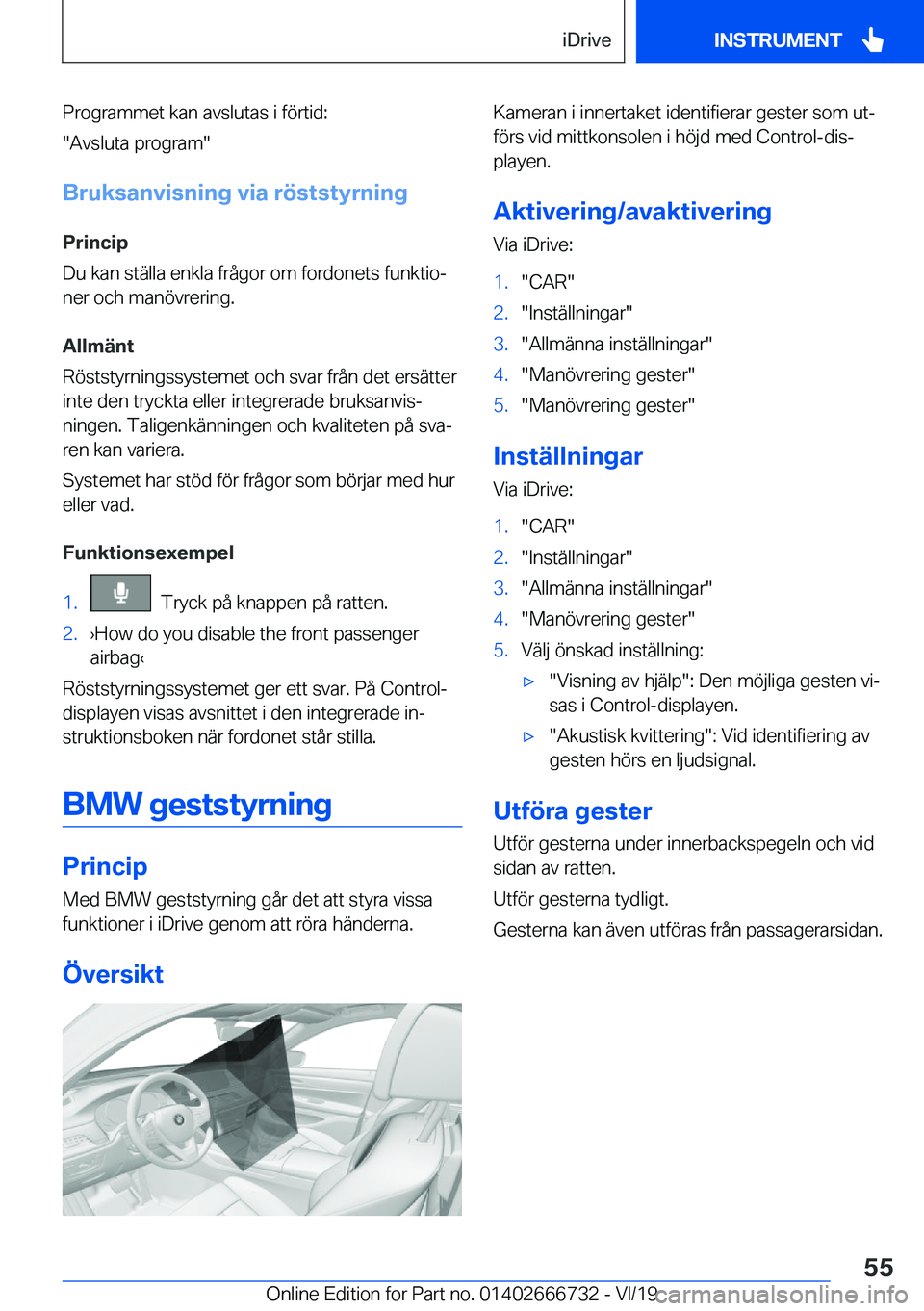BMW M5 2020  InstruktionsbÖcker (in Swedish) �P�r�o�g�r�a�m�m�e�t��k�a�n��a�v�s�l�u�t�a�s��i��f�