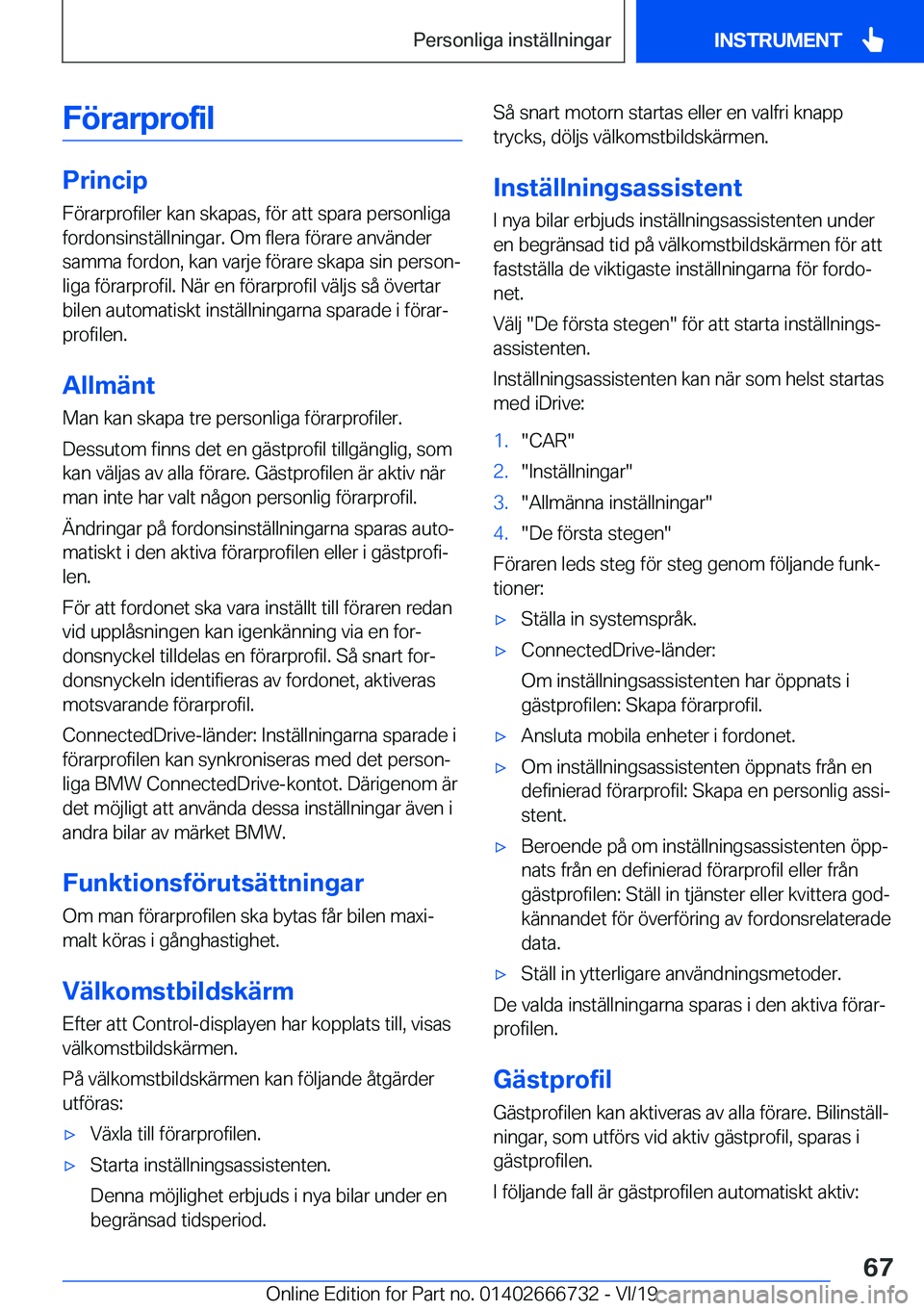 BMW M5 2020  InstruktionsbÖcker (in Swedish) �F�