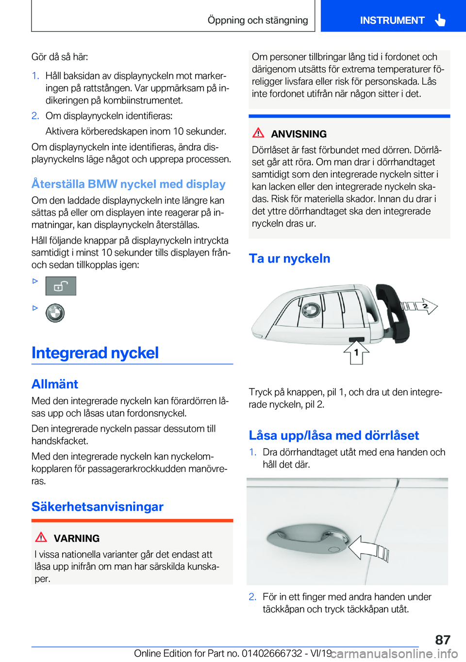 BMW M5 2020  InstruktionsbÖcker (in Swedish) �G�