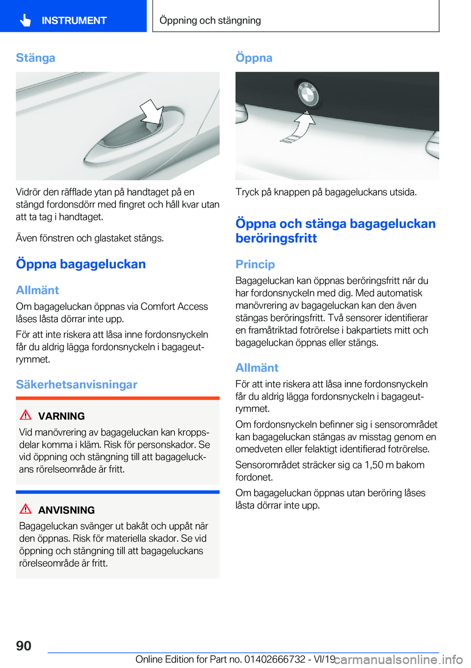 BMW M5 2020  InstruktionsbÖcker (in Swedish) �S�t�ä�n�g�a
�V�i�d�r�