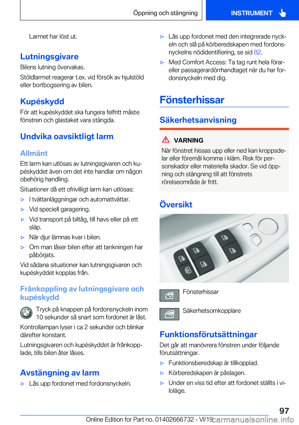 BMW M5 2020  InstruktionsbÖcker (in Swedish) �L�a�r�m�e�t��h�a�r��l�