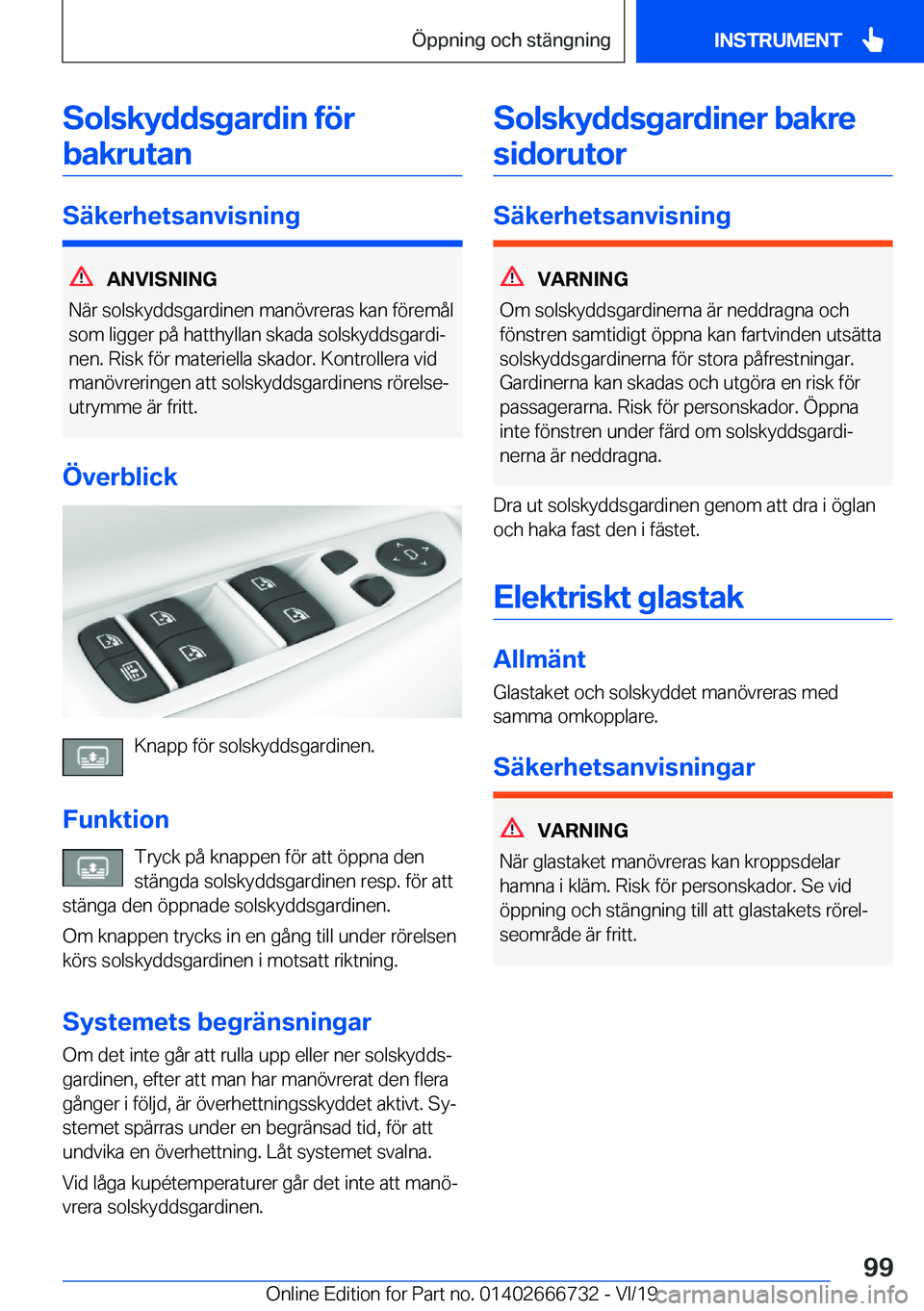BMW M5 2020  InstruktionsbÖcker (in Swedish) �S�o�l�s�k�y�d�d�s�g�a�r�d�i�n��f�