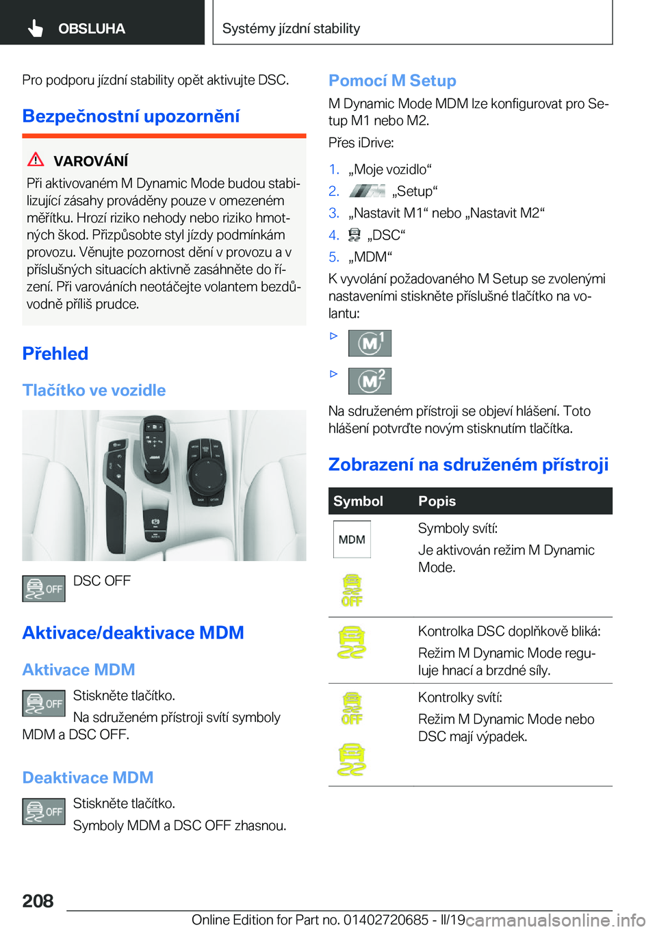 BMW M5 2019  Návod na použití (in Czech) �P�r�o��p�o�d�p�o�r�u��j�