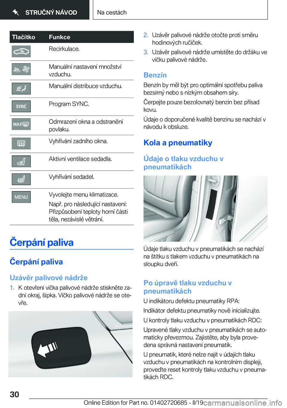 BMW M5 2019  Návod na použití (in Czech) �T�l�a�č�