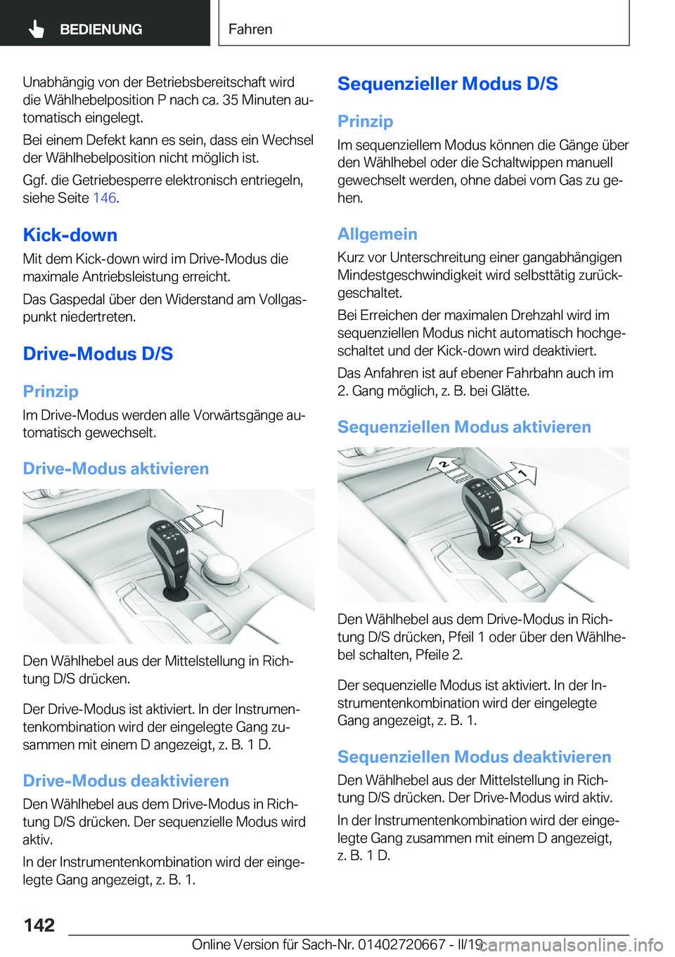 BMW M5 2019  Betriebsanleitungen (in German) �U�n�a�b�h�