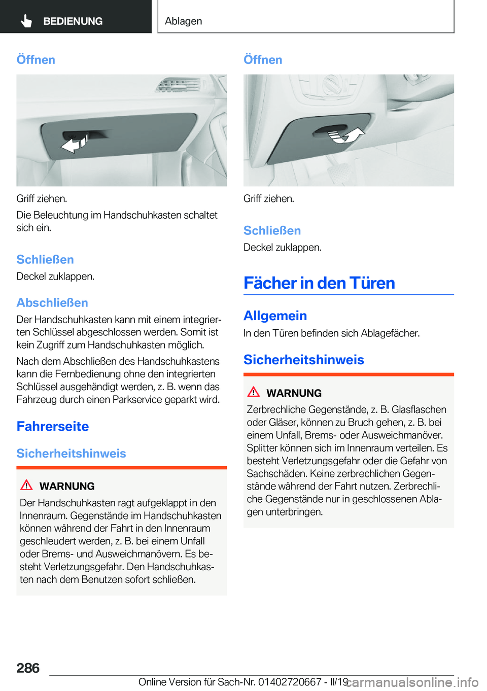 BMW M5 2019  Betriebsanleitungen (in German) �
