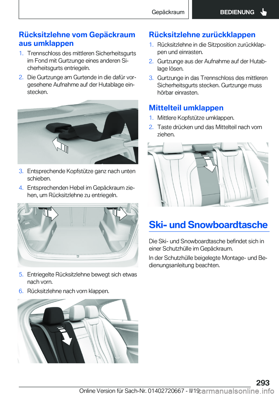 BMW M5 2019  Betriebsanleitungen (in German) �R�