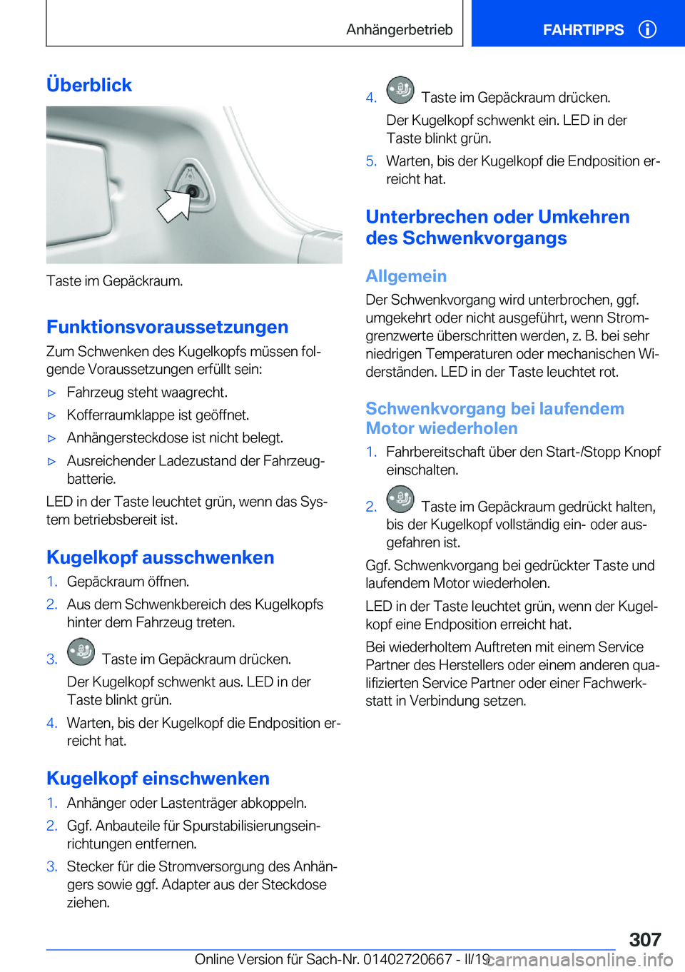 BMW M5 2019  Betriebsanleitungen (in German) �
