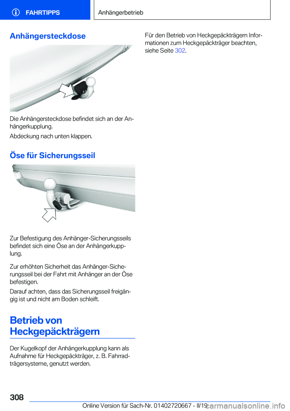 BMW M5 2019  Betriebsanleitungen (in German) �A�n�h�