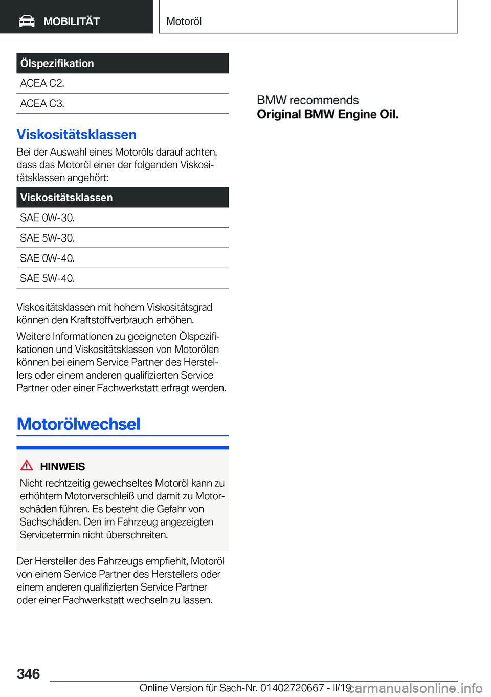 BMW M5 2019  Betriebsanleitungen (in German) �