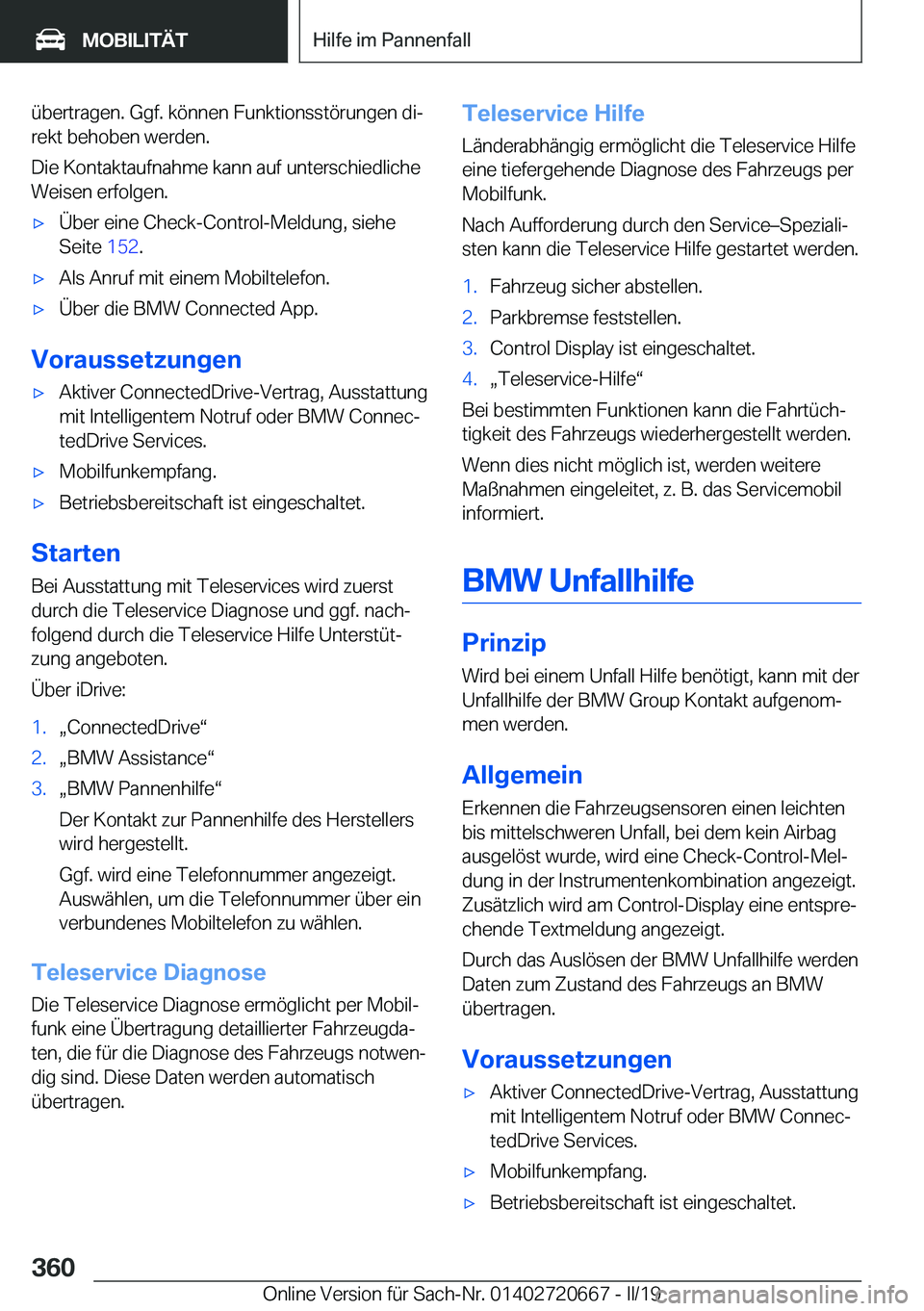 BMW M5 2019  Betriebsanleitungen (in German) �