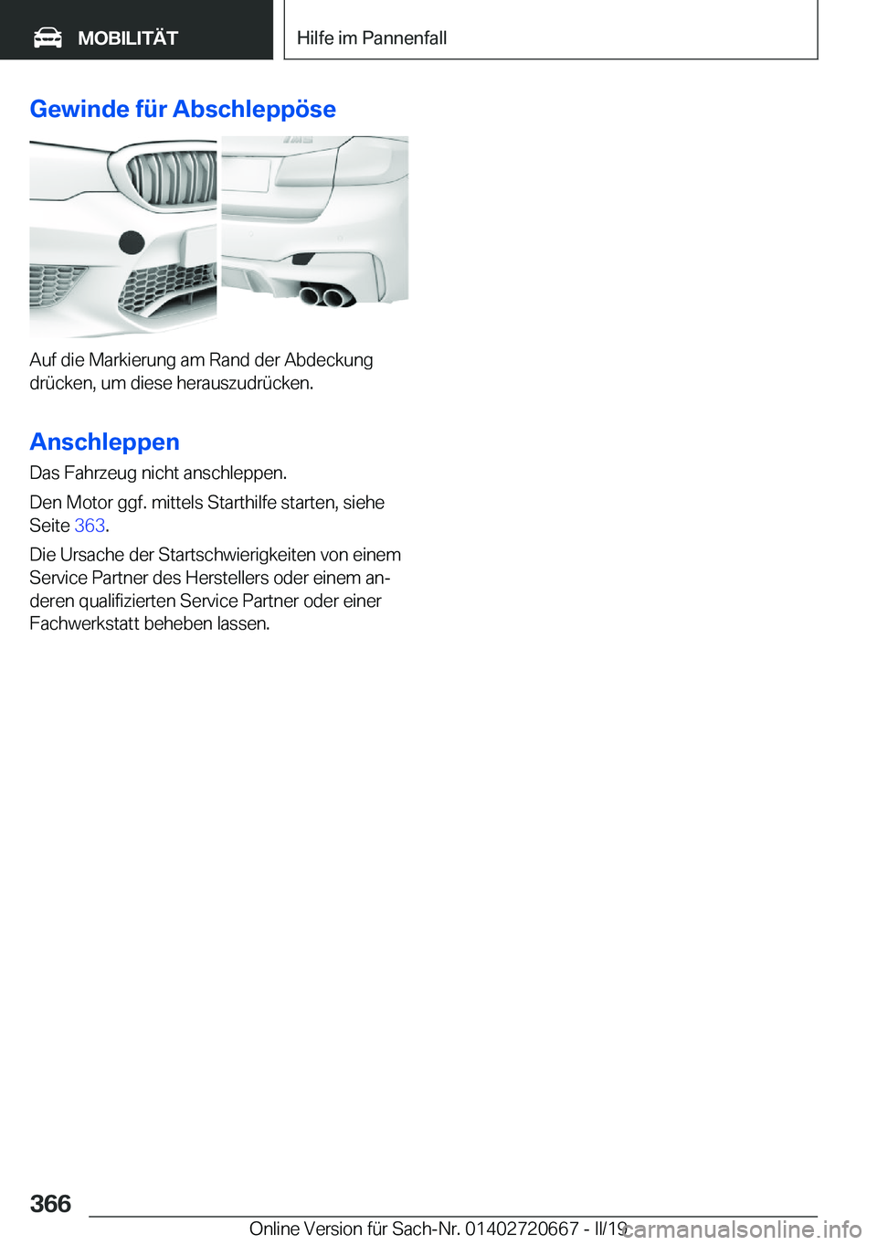 BMW M5 2019  Betriebsanleitungen (in German) �G�e�w�i�n�d�e��f�