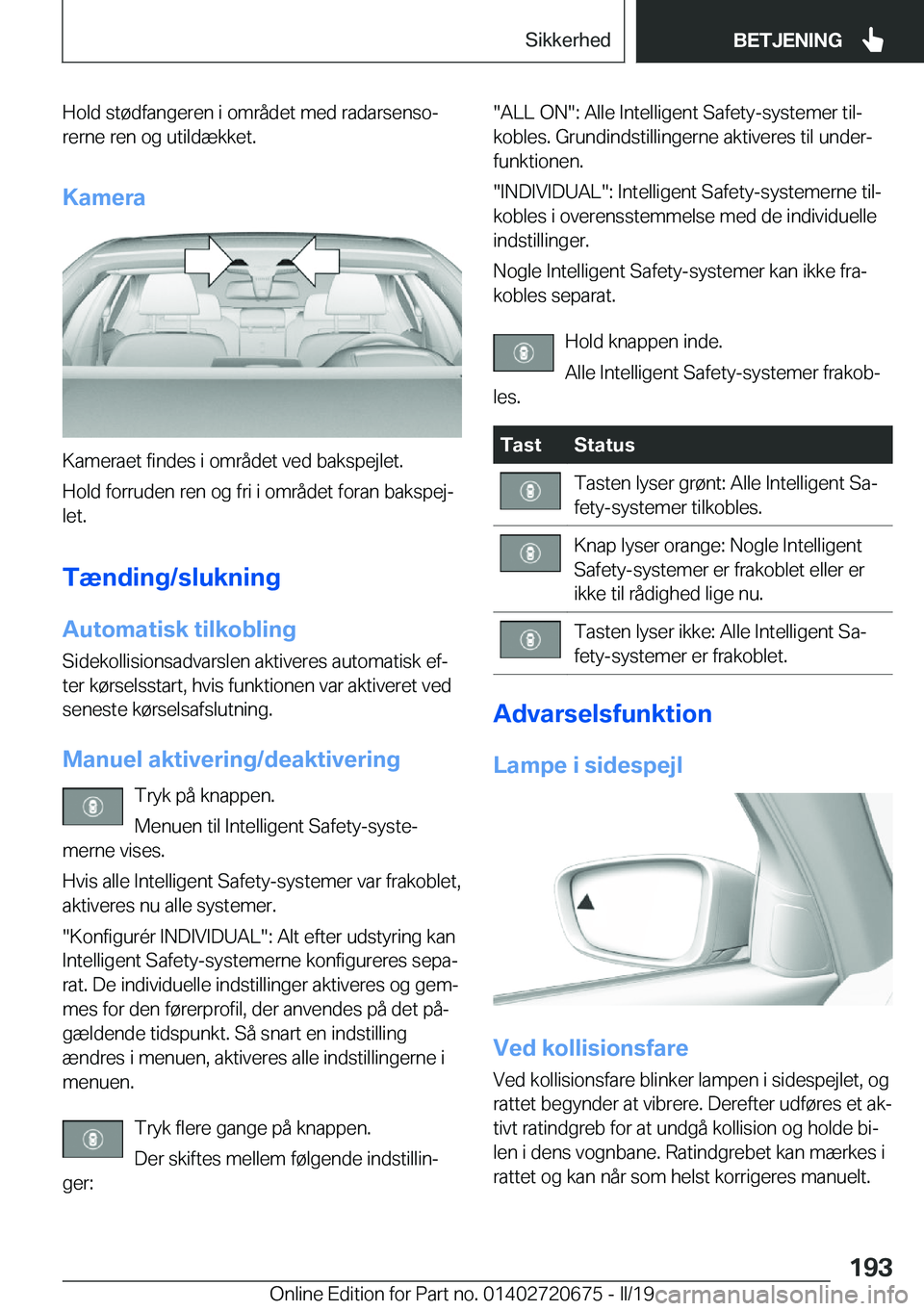 BMW M5 2019  InstruktionsbØger (in Danish) �H�o�l�d��s�t�