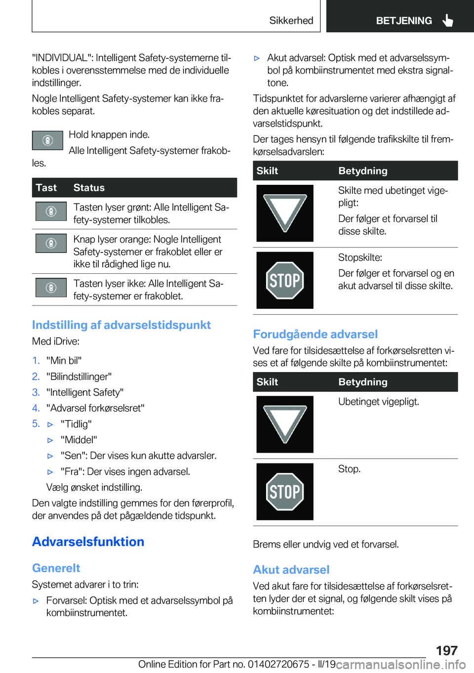 BMW M5 2019  InstruktionsbØger (in Danish) ��I�N�D�I�V�I�D�U�A�L��:��I�n�t�e�l�l�i�g�e�n�t��S�a�f�e�t�y�-�s�y�s�t�e�m�e�r�n�e��t�i�lj
�k�o�b�l�e�s��i��o�v�e�r�e�n�s�s�t�e�m�m�e�l�s�e��m�e�d��d�e��i�n�d�i�v�i�d�u�e�l�l�e �i�n�d�s�t�i