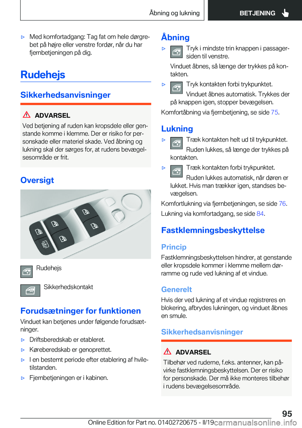 BMW M5 2019  InstruktionsbØger (in Danish) 'x�M�e�d��k�o�m�f�o�r�t�a�d�g�a�n�g�:��T�a�g��f�a�t��o�m��h�e�l�e��d�