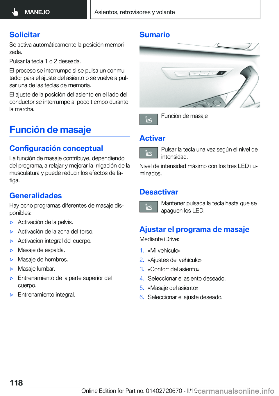 BMW M5 2019  Manuales de Empleo (in Spanish) �S�o�l�i�c�i�t�a�r
�S�e��a�c�t�i�v�a��a�u�t�o�m�