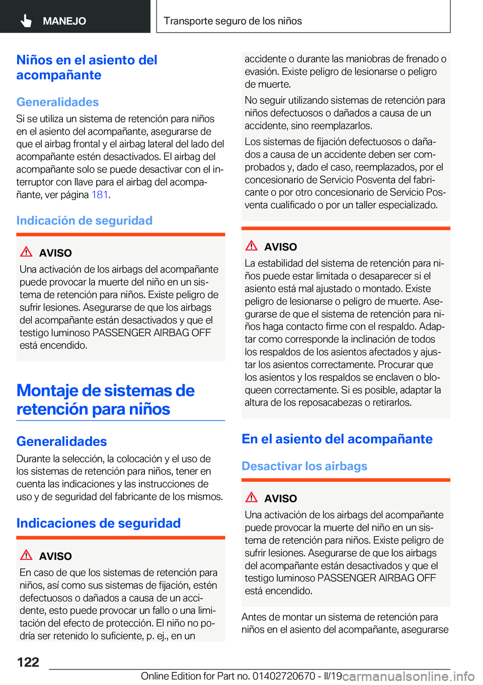BMW M5 2019  Manuales de Empleo (in Spanish) �N�i�