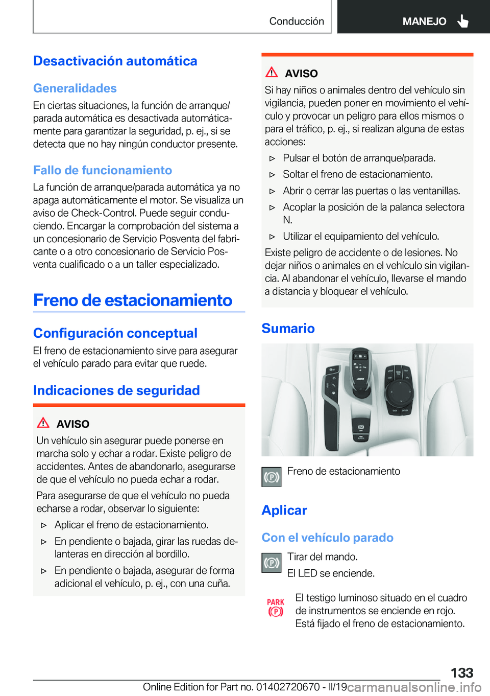 BMW M5 2019  Manuales de Empleo (in Spanish) �D�e�s�a�c�t�i�v�a�c�i�