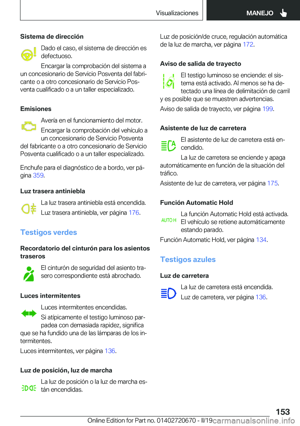 BMW M5 2019  Manuales de Empleo (in Spanish) �S�i�s�t�e�m�a��d�e��d�i�r�e�c�c�i�
