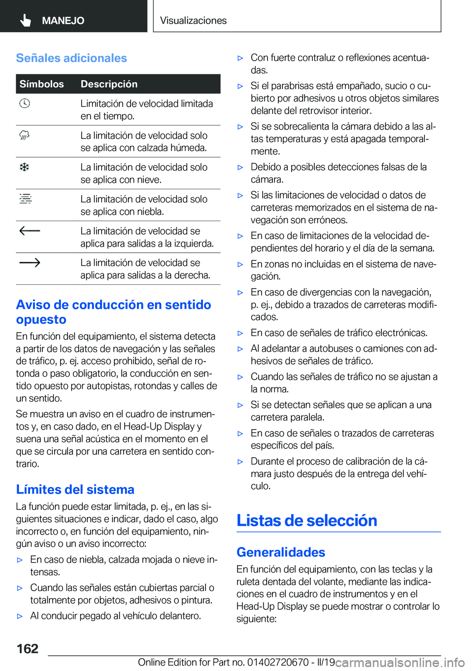 BMW M5 2019  Manuales de Empleo (in Spanish) �S�e�