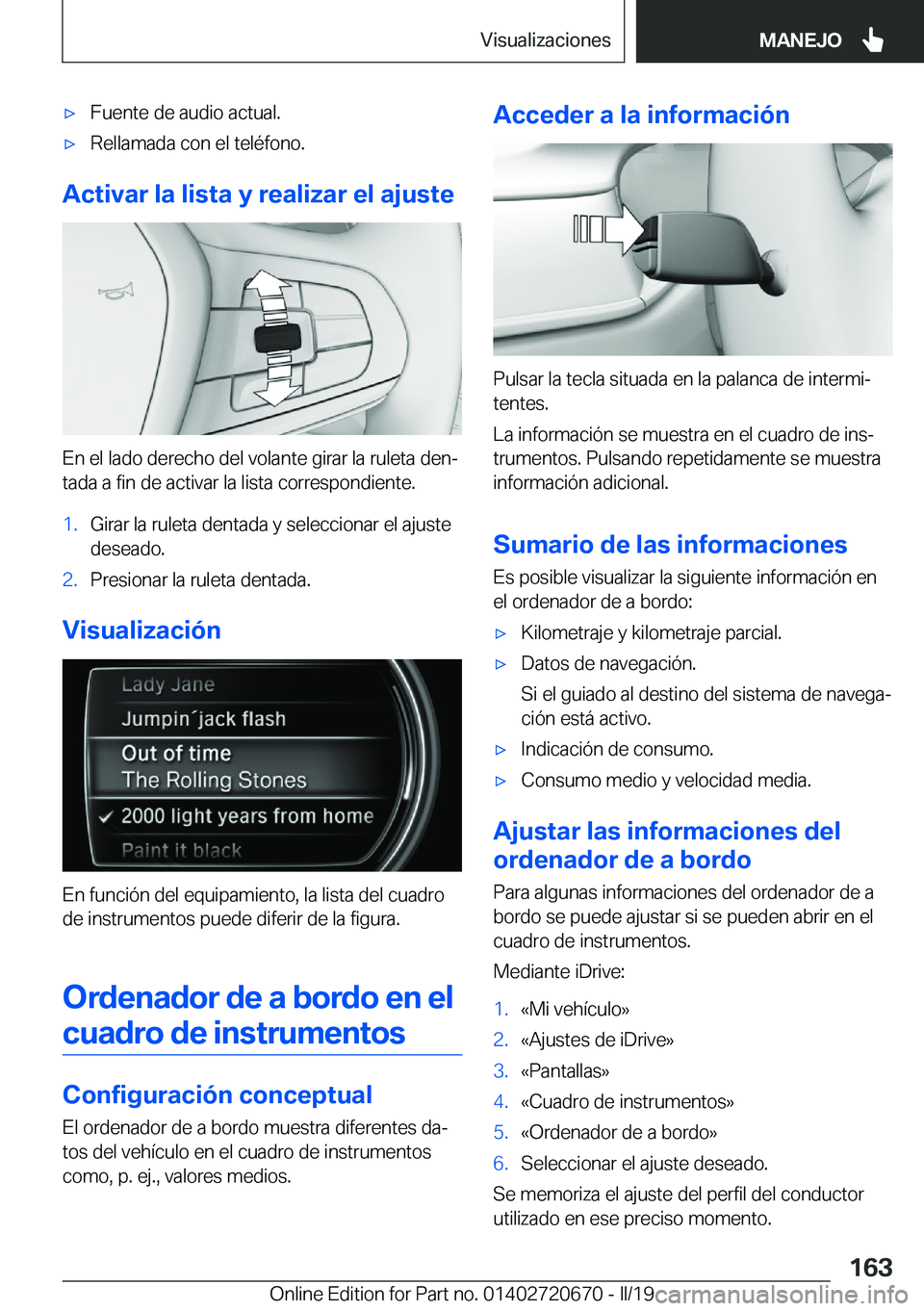 BMW M5 2019  Manuales de Empleo (in Spanish) x�F�u�e�n�t�e��d�e��a�u�d�i�o��a�c�t�u�a�l�.x�R�e�l�l�a�m�a�d�a��c�o�n��e�l��t�e�l�