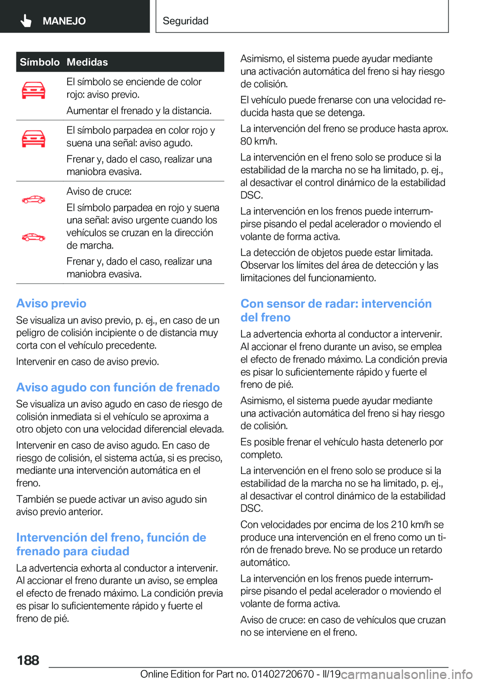 BMW M5 2019  Manuales de Empleo (in Spanish) �S�
