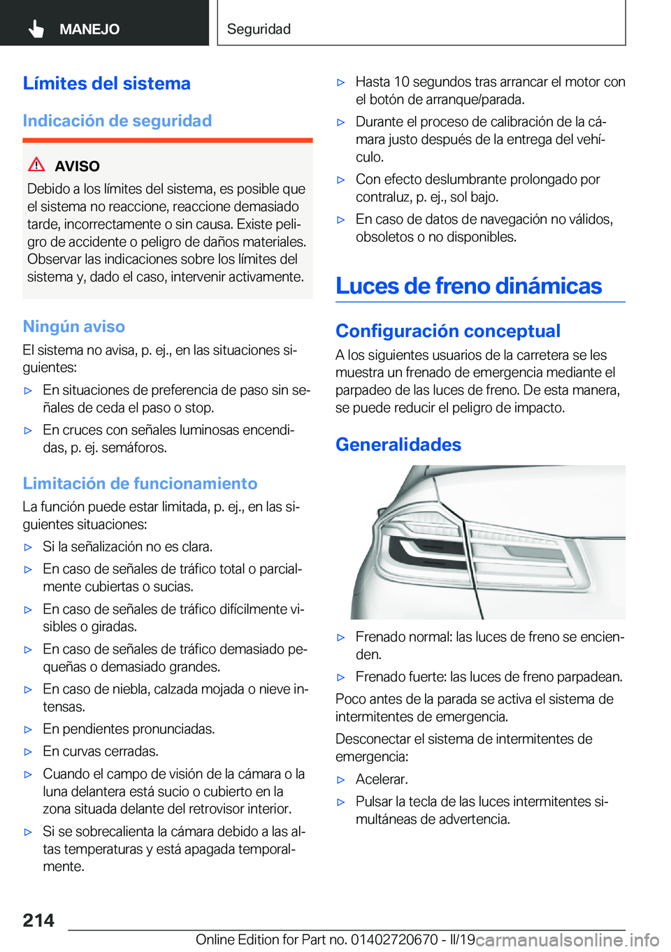 BMW M5 2019  Manuales de Empleo (in Spanish) �L�
