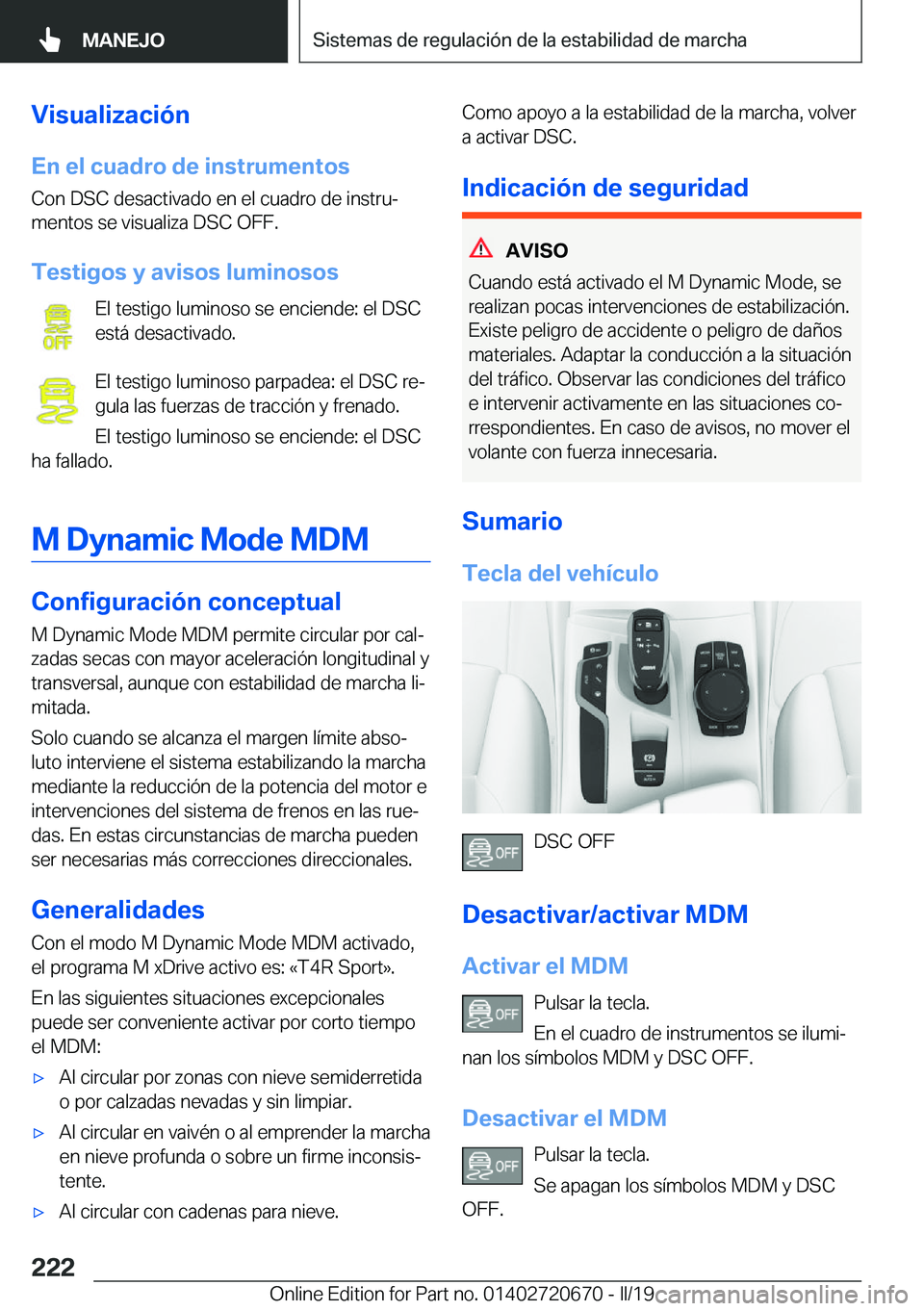 BMW M5 2019  Manuales de Empleo (in Spanish) �V�i�s�u�a�l�i�z�a�c�i�