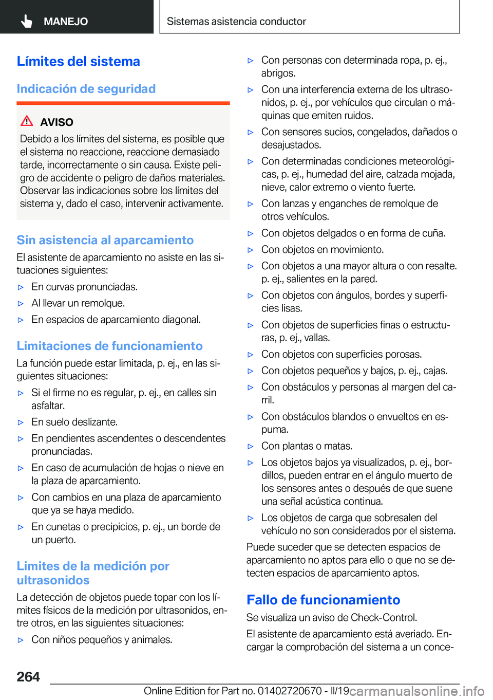BMW M5 2019  Manuales de Empleo (in Spanish) �L�