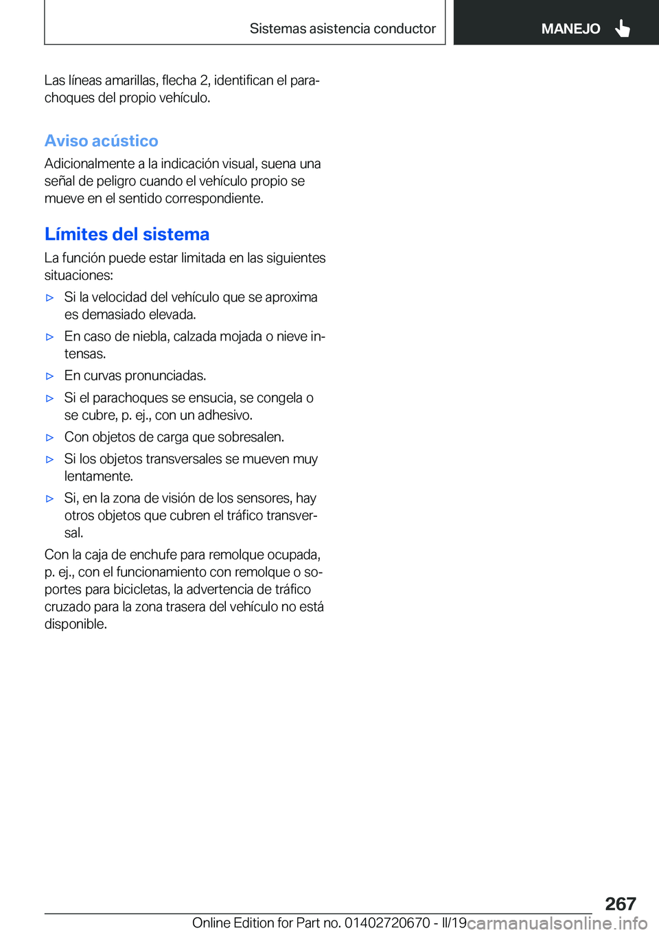 BMW M5 2019  Manuales de Empleo (in Spanish) �L�a�s��l�