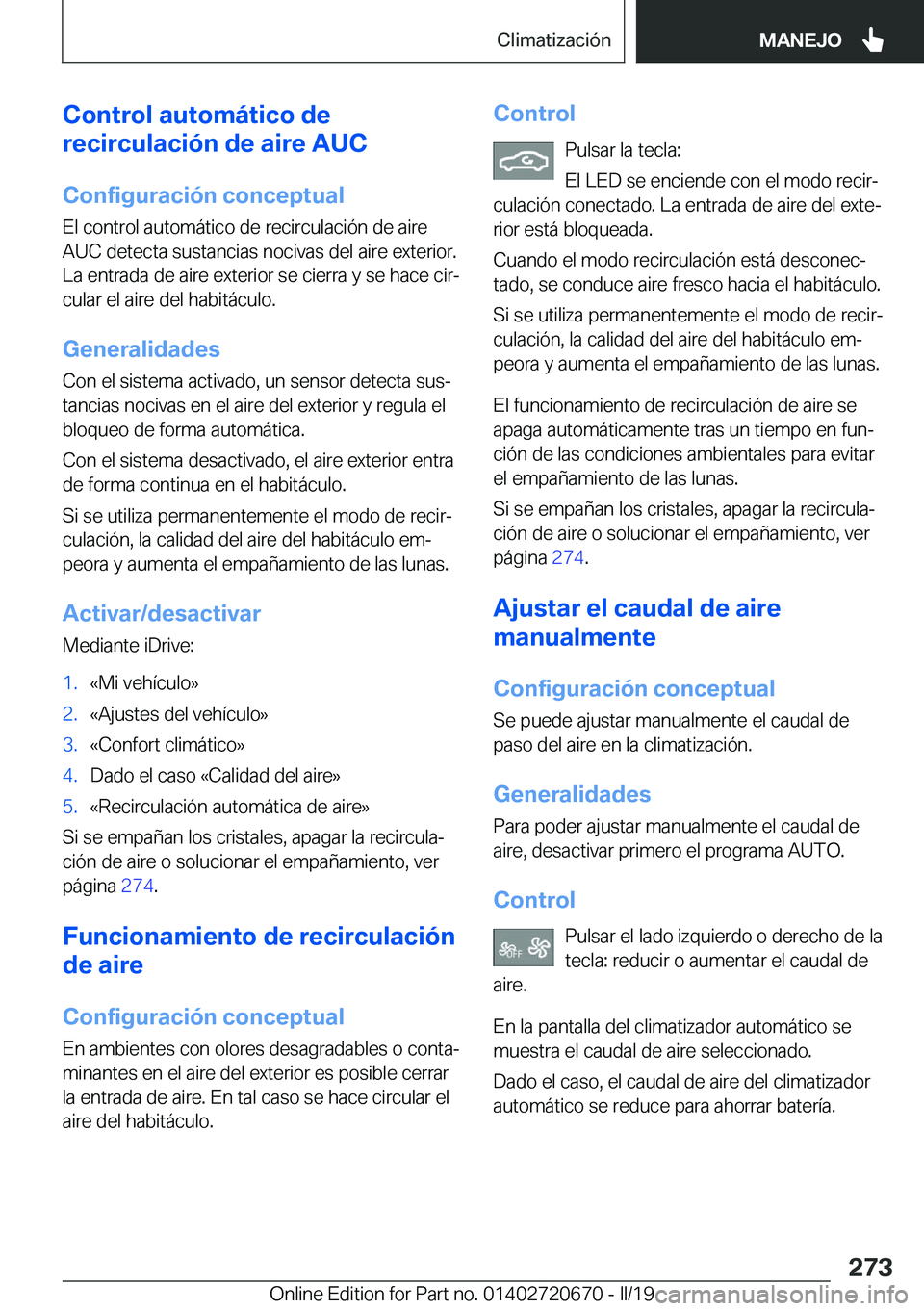 BMW M5 2019  Manuales de Empleo (in Spanish) �C�o�n�t�r�o�l��a�u�t�o�m�