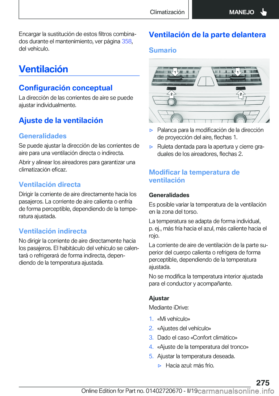 BMW M5 2019  Manuales de Empleo (in Spanish) �E�n�c�a�r�g�a�r��l�a��s�u�s�t�i�t�u�c�i�