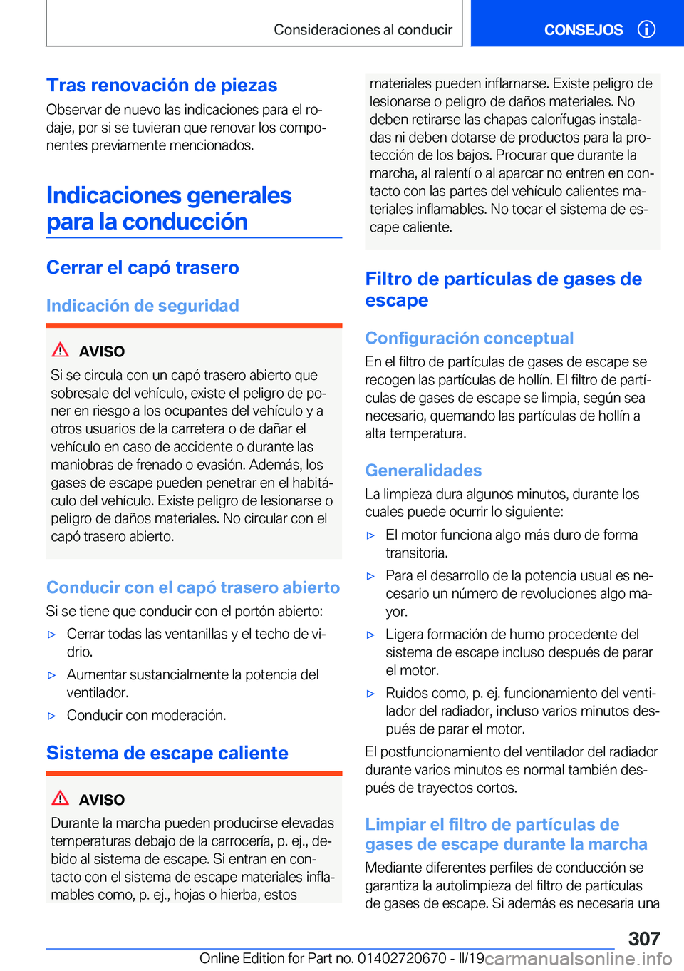 BMW M5 2019  Manuales de Empleo (in Spanish) �T�r�a�s��r�e�n�o�v�a�c�i�