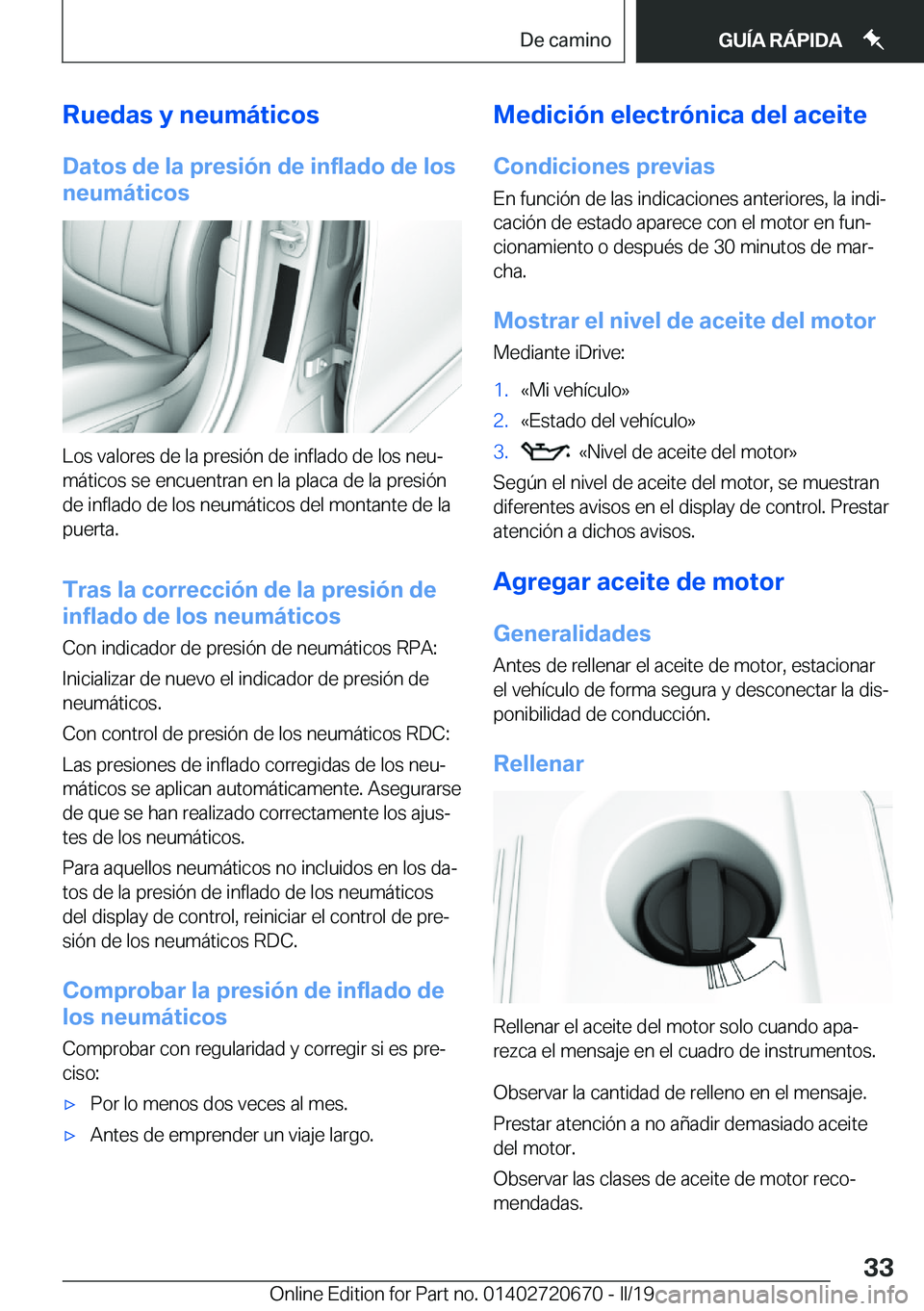 BMW M5 2019  Manuales de Empleo (in Spanish) �R�u�e�d�a�s��y��n�e�u�m�