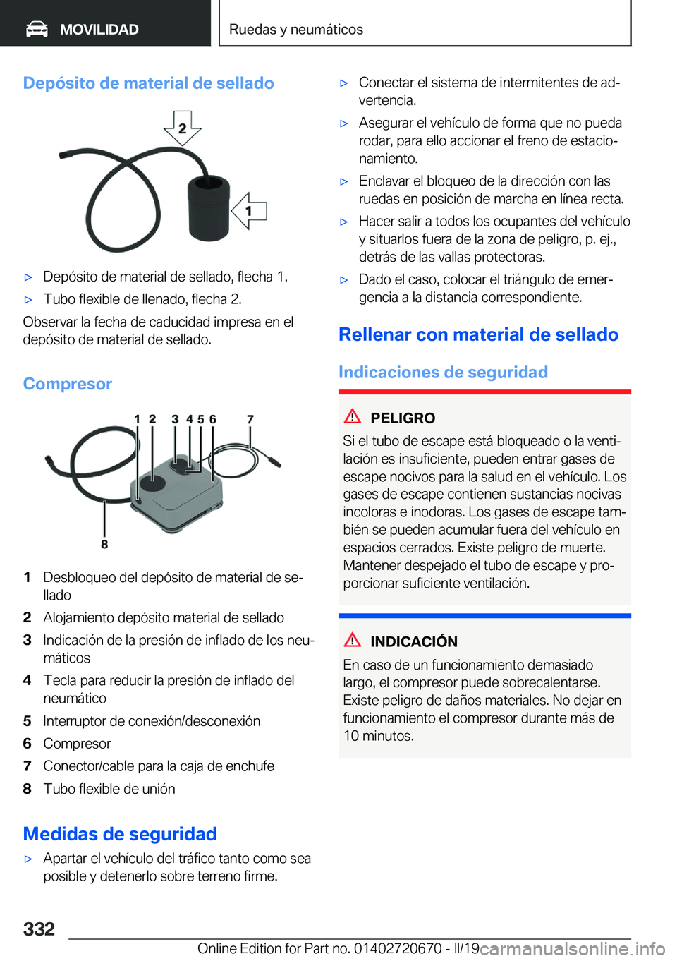BMW M5 2019  Manuales de Empleo (in Spanish) �D�e�p�