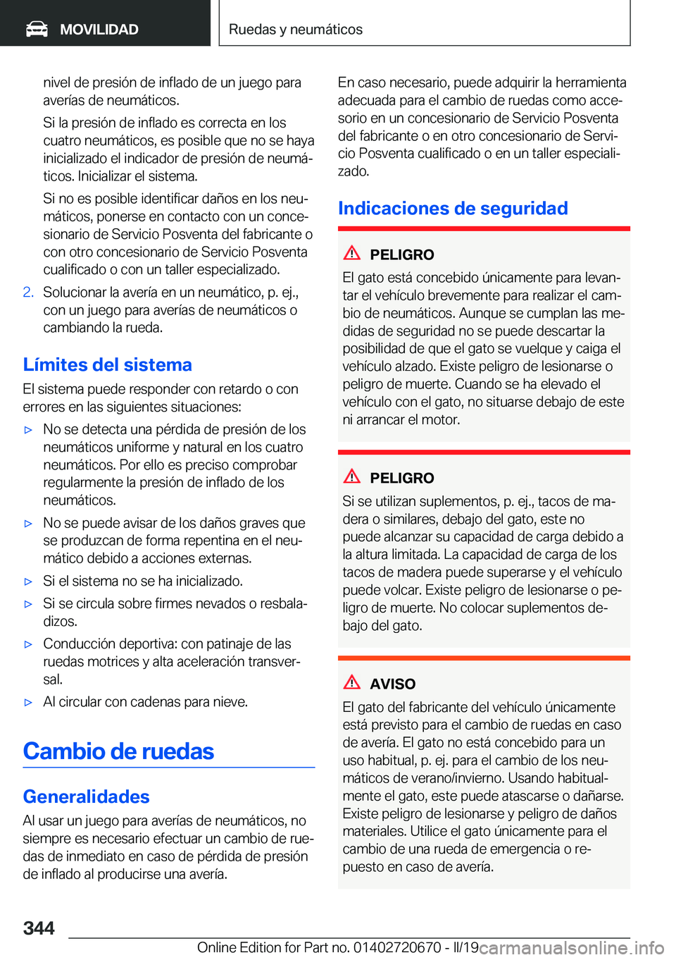 BMW M5 2019  Manuales de Empleo (in Spanish) �n�i�v�e�l��d�e��p�r�e�s�i�