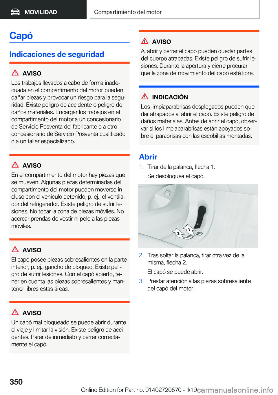 BMW M5 2019  Manuales de Empleo (in Spanish) �C�a�p�