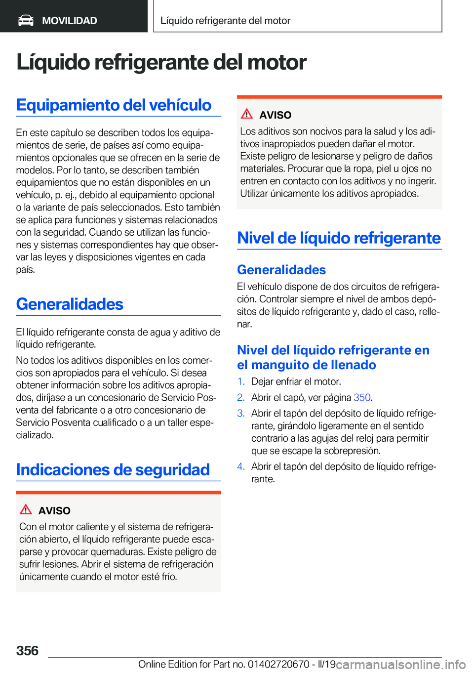 BMW M5 2019  Manuales de Empleo (in Spanish) �L�