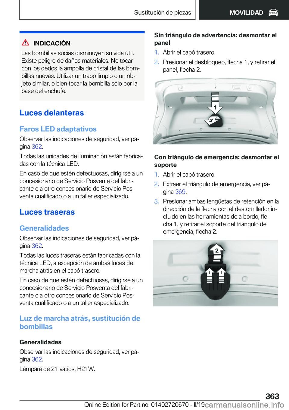 BMW M5 2019  Manuales de Empleo (in Spanish) �I�N�D�I�C�A�C�I�